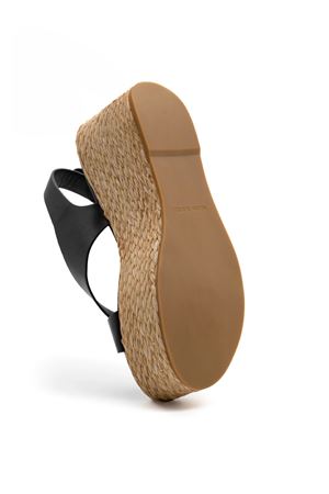 Black leather wedge sandal PALOMA BARCELO | 302301BLACK